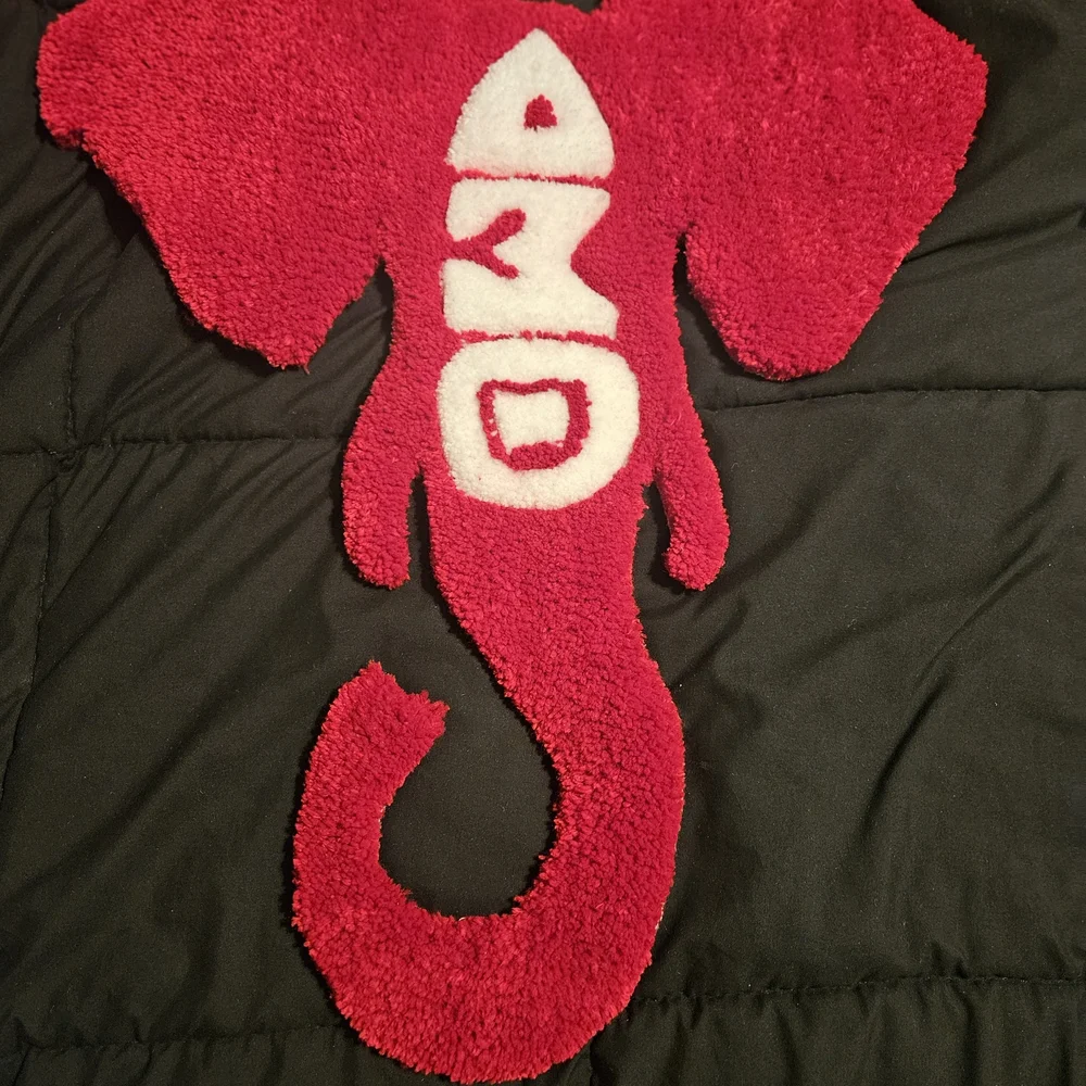 Red Elephant Patch with White Accents